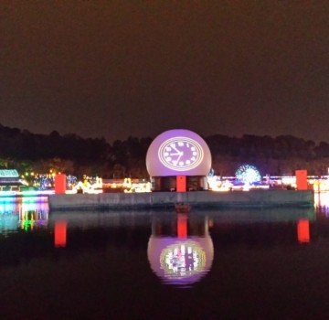 lasershow, multimediashow, projectiebol op water, China Chengdu, China light