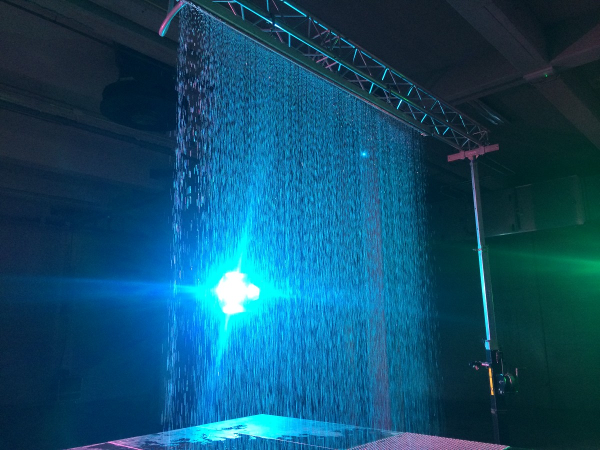 Q Dance Waterscherm Laser Lasershow Effecten Podium Blauw