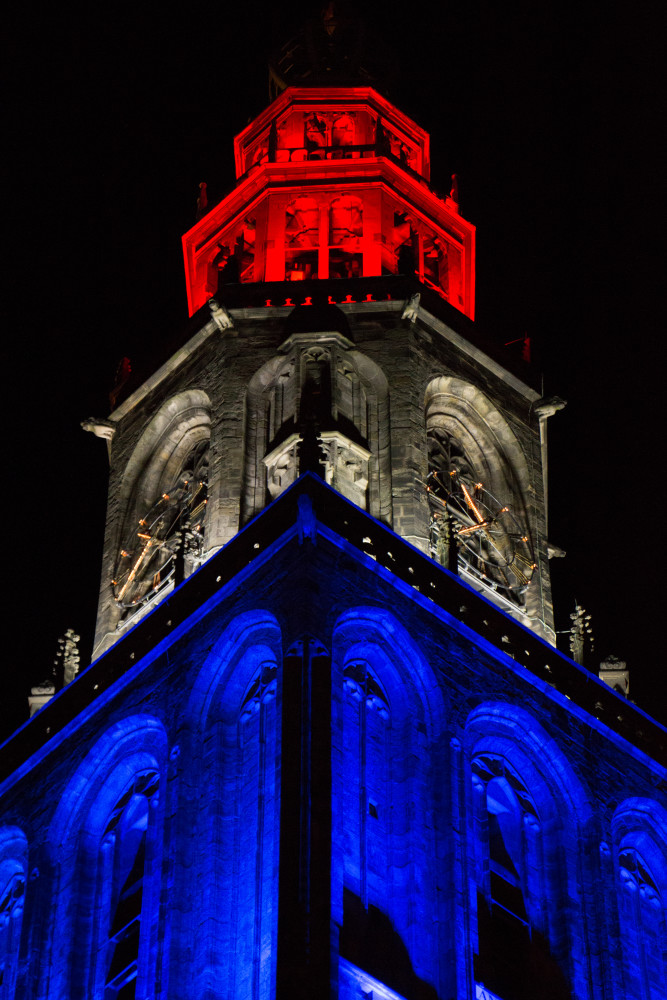 Martinitoren, 5 mei ,rood wit blauw