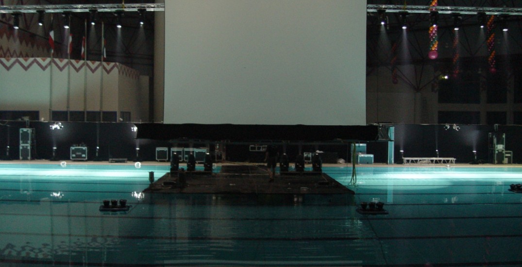 Koeweit Projectiescherm Opzicht Projectie Zwembad Opening